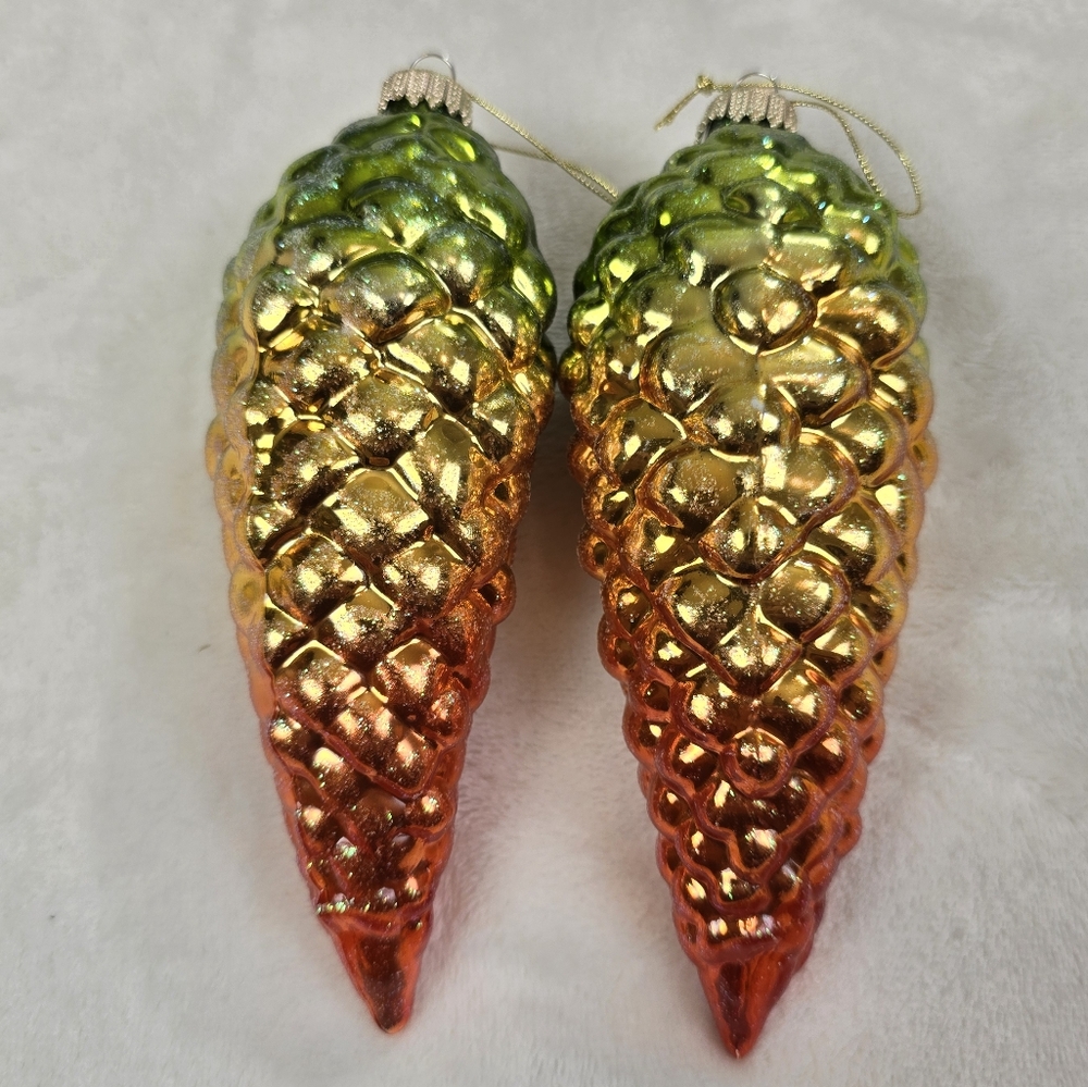 Pine cone glass Christmas ornaments